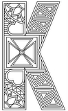 Download, print, color-in, colour-in Uppercase K